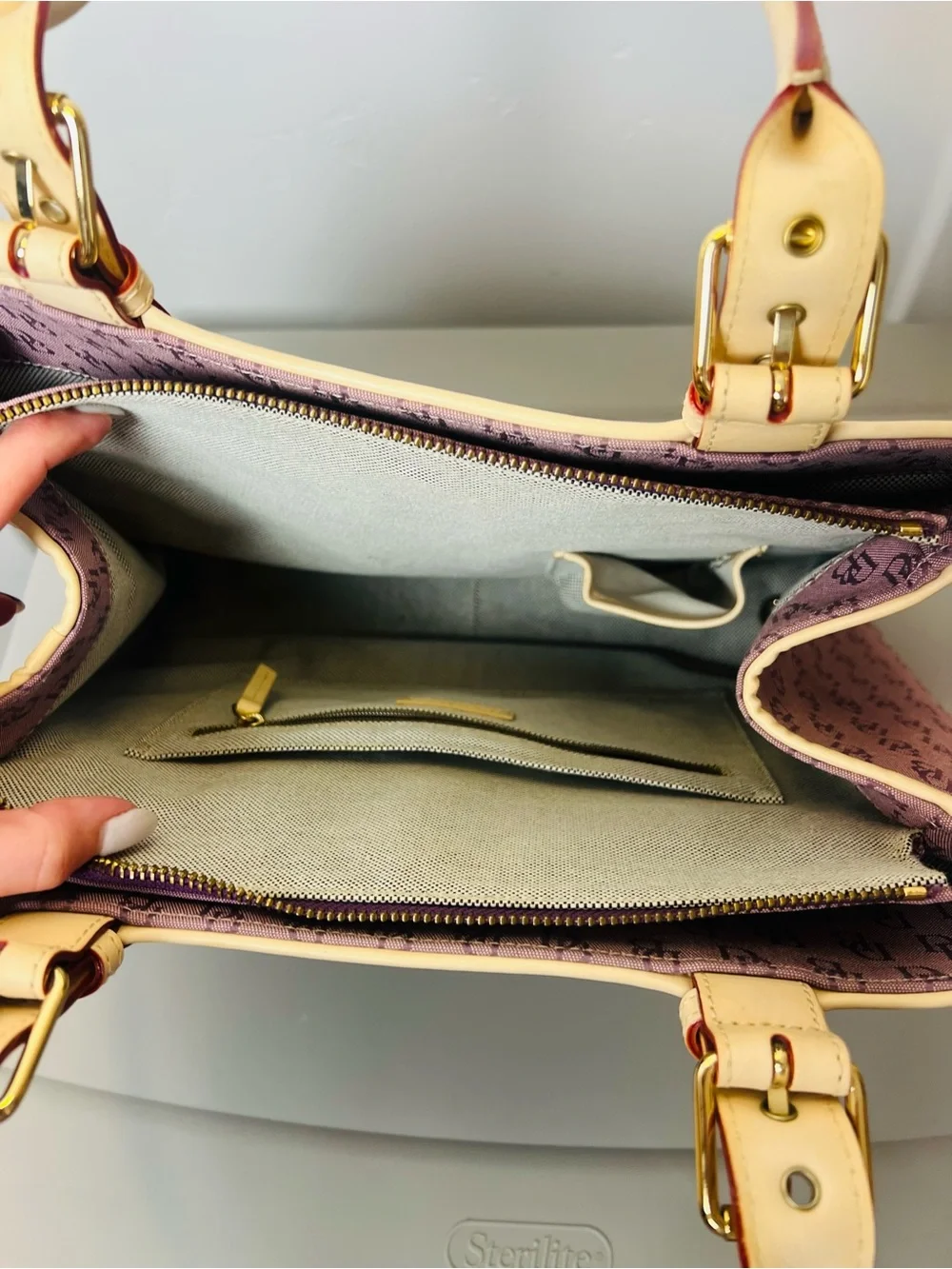 Dooney & Bourke Vintage Signature Monogram Canvas Satchel Bag